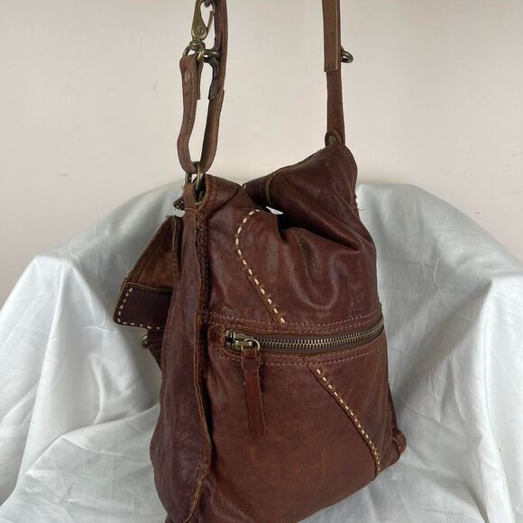LUCKY BRAND Abby Roads Leather Cross Body Purse Made in Italy Boho - Picture 5 of 8